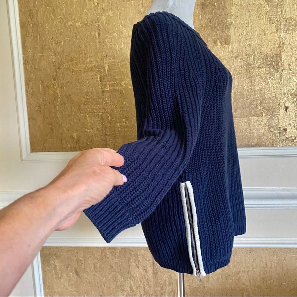 -J . Crew navy blue sweater with side zippers M